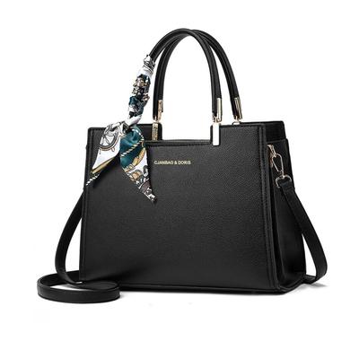 Bolsa de Mão Grande Dividida Feminina NICOLE & DORIS, Impermeável, Bolsa Transversal com Lenço, Bolsa de Ombro de 2 Vias, Autoportante, Couro PU com