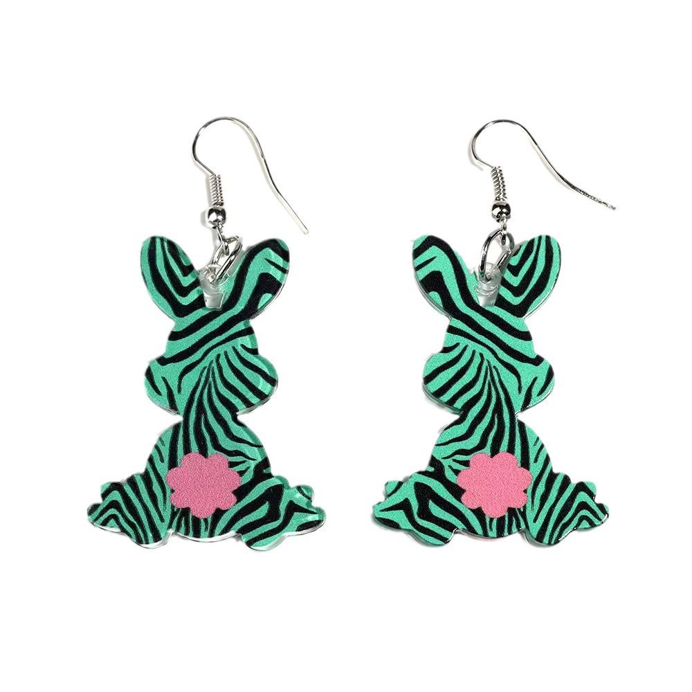 Easter Acrylic Rabbit & Carrot Dangle Earrings for Women - Cute Cartoon Design