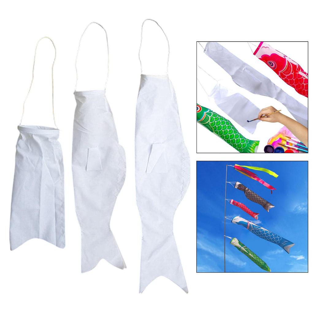 Blank Fish Shaped Carp Streamer Hanging Decor Wall Decoration Flag for Restaurant Backyard Outdoor Events