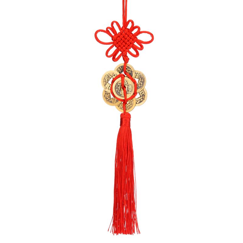 Chinese Knot Five Emperors Coins Gourd Door Hanging Decoration for Housewarming