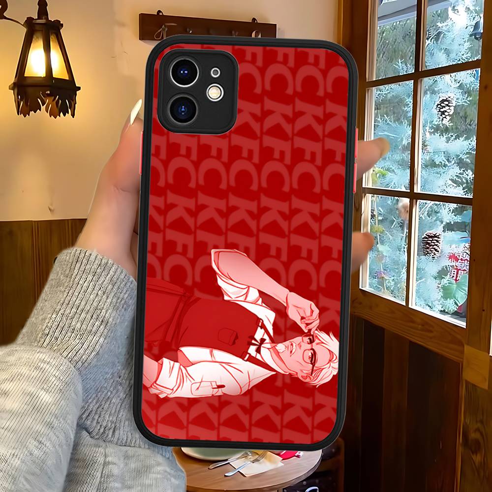 

Логотип K-Kfc для iPhone 15 16 Pro Max 11 12 13 14 XS XR X Plus 16E Матовый полупрозрачный чехол для телефона iphone 16 plus