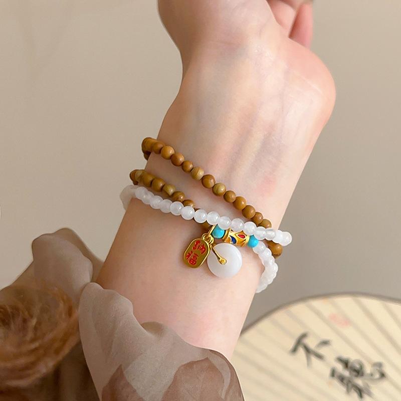 Ethnic style multi-layer artificial crystal fringed bracelet Guochao versatile bracelet, personalized high-end jewelry