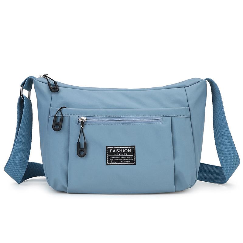 2025 Новая Мода Сумка-мессенджер Большая Вместимость Нейлоновая Холщовая Сумка Через Плечо Многоотделенческая Легкая Простая Сумка Кроссбоди синий