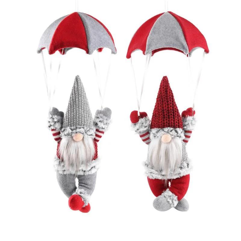 Christmas Parachuting Santa Claus Doll Hanging Ornament For Shop Window Home Holiday Party Scene Decoration Gift Supplies