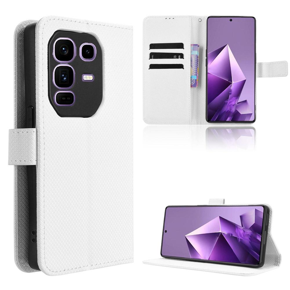 For Infinix Note 50 Pro+ 5G Leather Wallet Case with Strap Diamond Texture Phone Cover