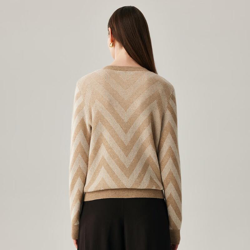 Zhaojun Women's Thick Round Neck Long Sleeve Cashmere Sweater