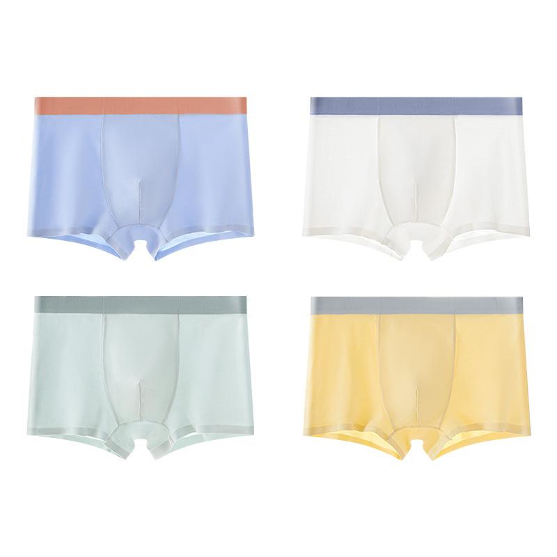 

4 Pcs Children Seamless Modal Boxer Briefs High Elastic Soft Breathable Comfort Solid Color Underwear Kids Shorts M