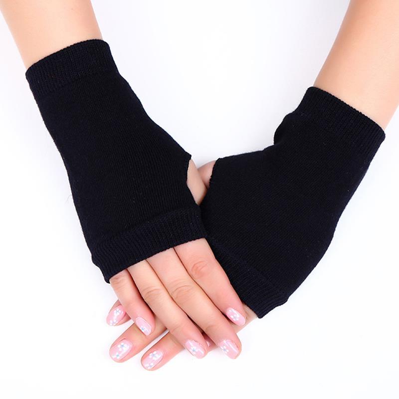 Hot Sale Striped Unisex Half Finger Gloves Long Women Girls Arm Sleeve Gloves Warmer Knitted Wristband Elbow Mittens Warm Cuff