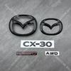 AAFA1 3D Logo CX30 Black Emblem Letters Car Front Grille Badge Rear Trunk AWD SKYACRIVG Sticker For MAZDA CX-30 Car Acceessories