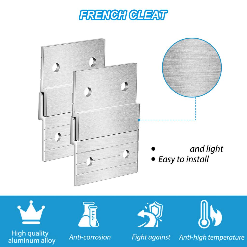 8 Párů Hliníkové Závěsy na Obrazy typu Francouzská Lišta Podpěry Zámková Francouzská Lišta pro Zrcadla a Umělecké Rámy