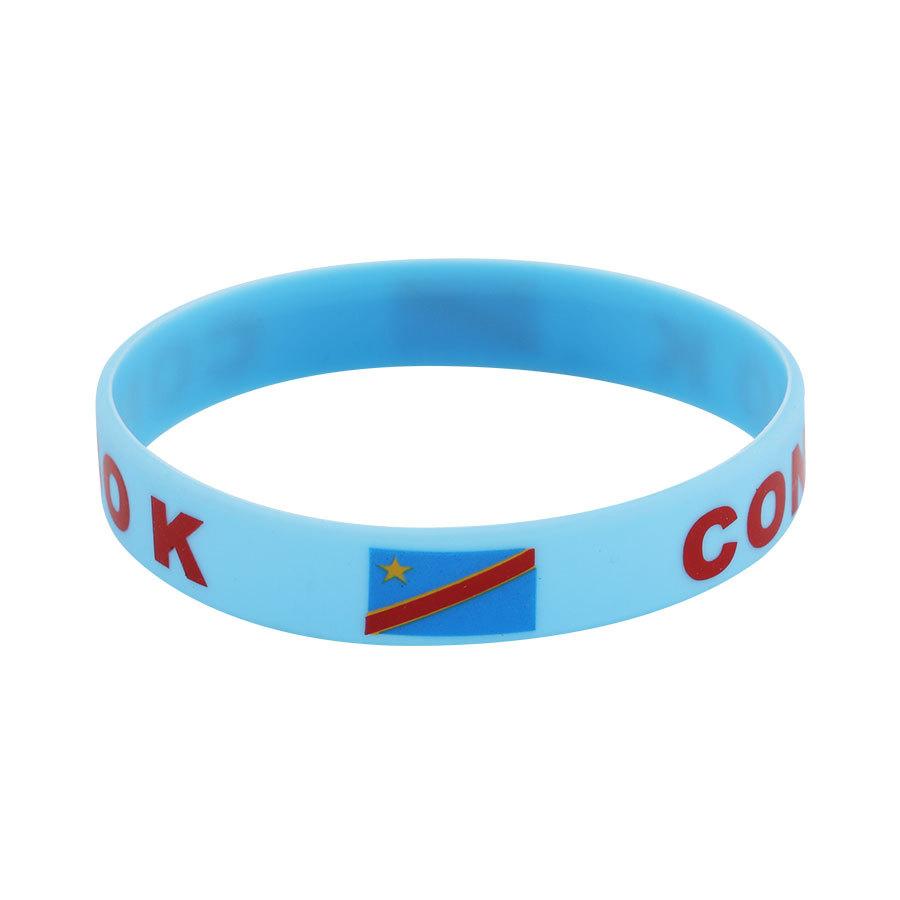 2 Stück Silikonarmbänder mit Kongo-Flagge, Sport- und Spielarmbänder, Nationalflaggen, Handschlaufe für Männer und Frauen, motivierendes Gummiband, Modeaccessoires, Geschenke