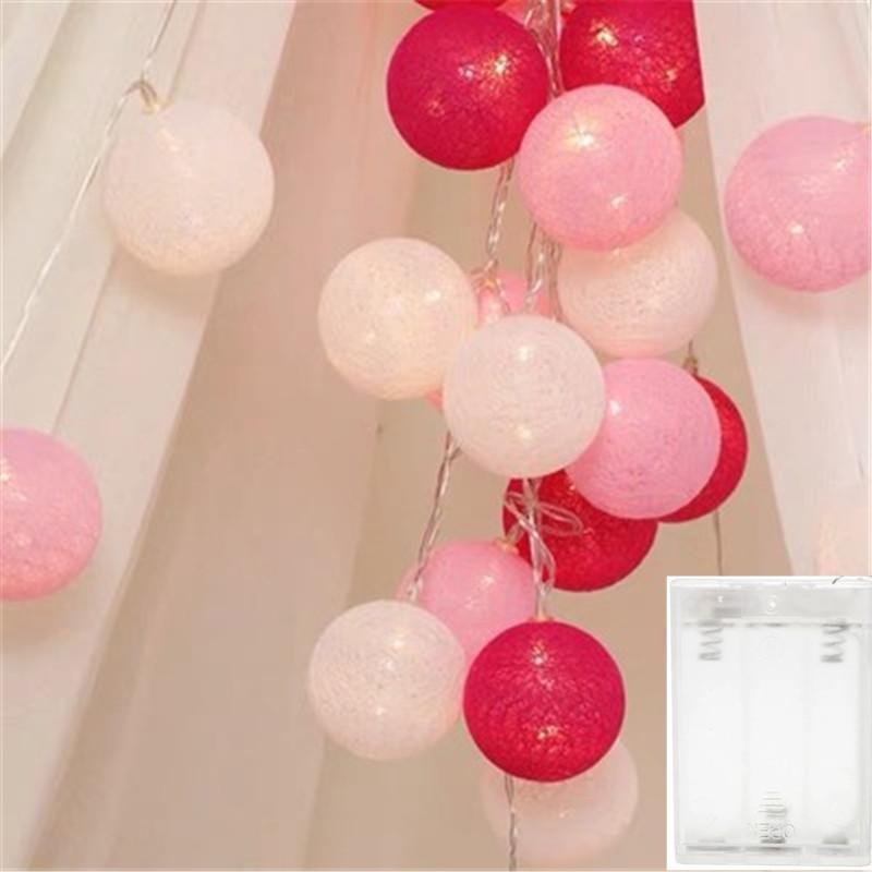 10/20/30 LEDs String Lights Cotton Thread Balls Home Decoration Lamp for Party Wedding Color Light String Christmas Decorations