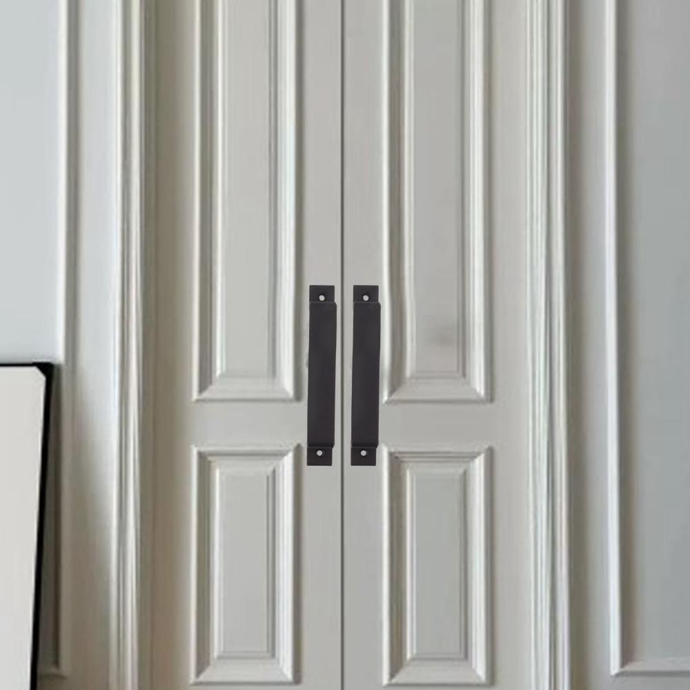 153mm Hole Spacing Sliding Door Pull Black Door Handle Bar Modern Barn Door Pull Handle  Cabinet