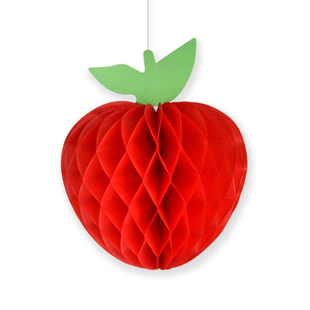 Schulsaison Partydekoration Roter Apfel Wabenball Anhänger Zurück zur Schule Dekoration Wabenornament