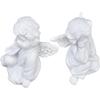 Cherub Statue Synthetic Resin Material Lovely Style White Baby Figurines for Party Decorations Decorative Sculpture Ornament Toy(Right)