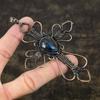 Natural Labradorite Gemstone Copper Wire Wrap Gift Cross Pendant 4.33 n4Q71