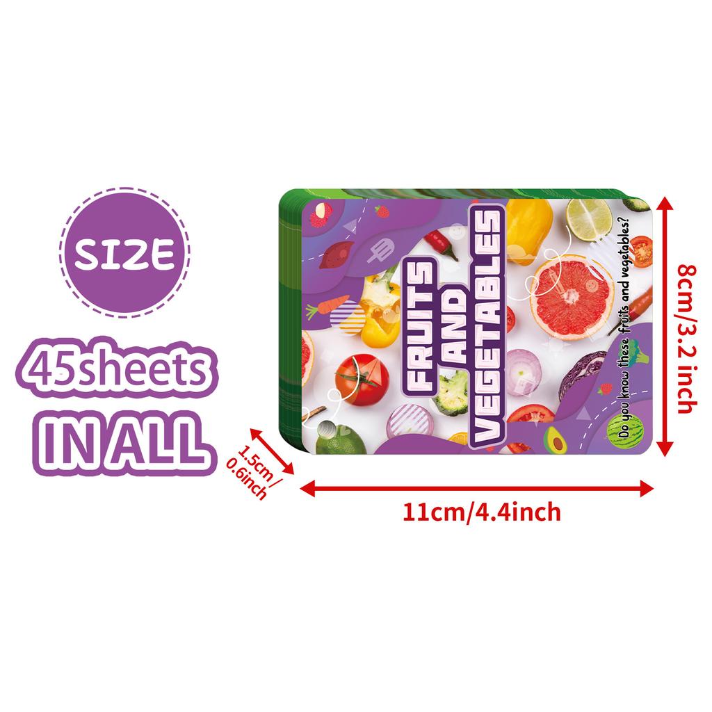 45 Realistic Fruit And Vegetable Cards Baby Cognition Children Early Education Puzzle Enlightenment Education Card