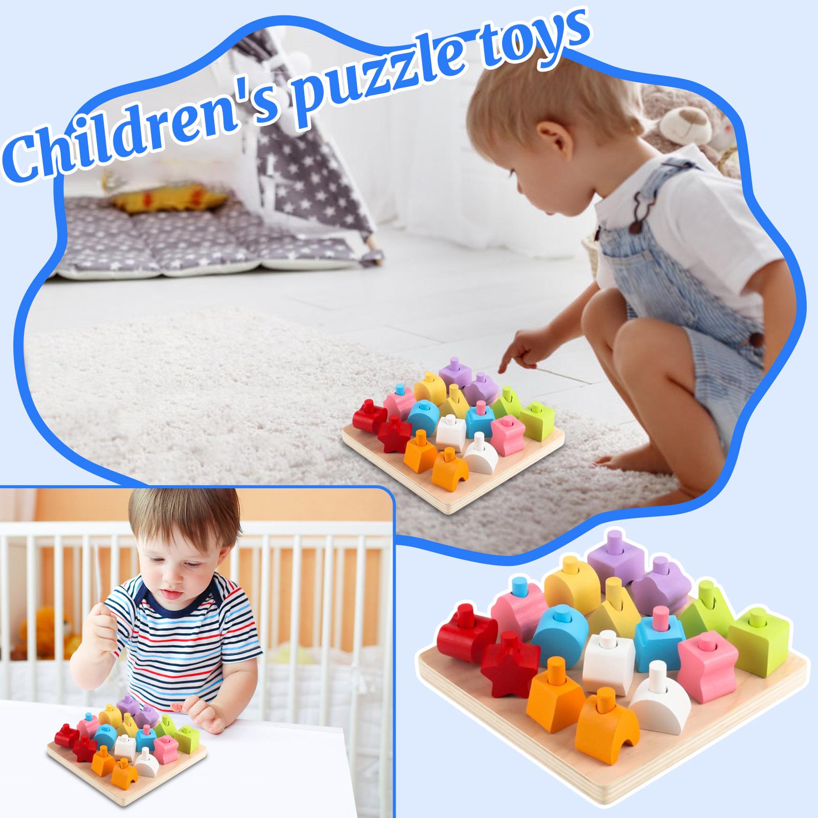 

Color Matching Stacking & Threading Toy - Fine Motor Skills Activity, Early Learning Educational Toy For Toddlers One Size