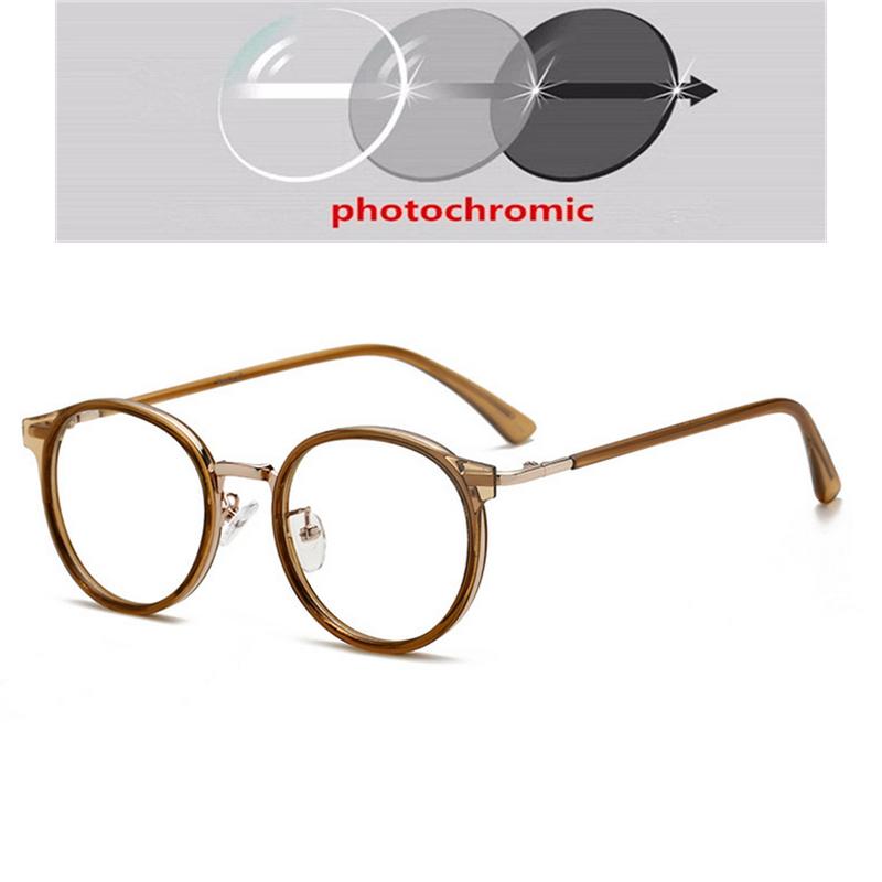 Blue Light Blocking Women Oval Prescription Glasses For The Nearsighted Metal Student Minus Diopte Eyeglasses 0 -0.5 -0.75 To -6