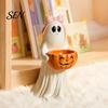 Holiday Atmosphere Enhancers Resin Ghost Statue with Pumpkin Candy Bowl for Halloween Table Decor, Cute Desk Decor Office Desktop Organizer