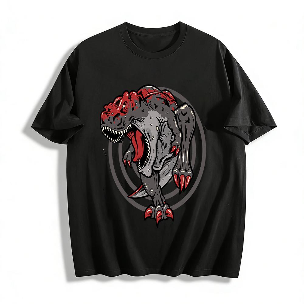 Vintage Roaring T-Rex Graphic Cool Short Sleeve T-Shirt Pure cotton T-shirt XXS