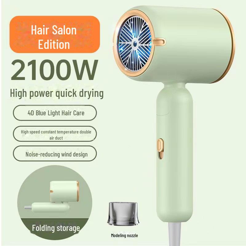 Foldable Negative Ion Hair Dryer with Blue Light for Home, Salon, and Dorm Use