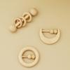 Semicircular Rattle Grinding Teeth, Moon Beech Rattle Grinding Teeth Wooden Baby Ringing Bells Wooden Toys, Gripping