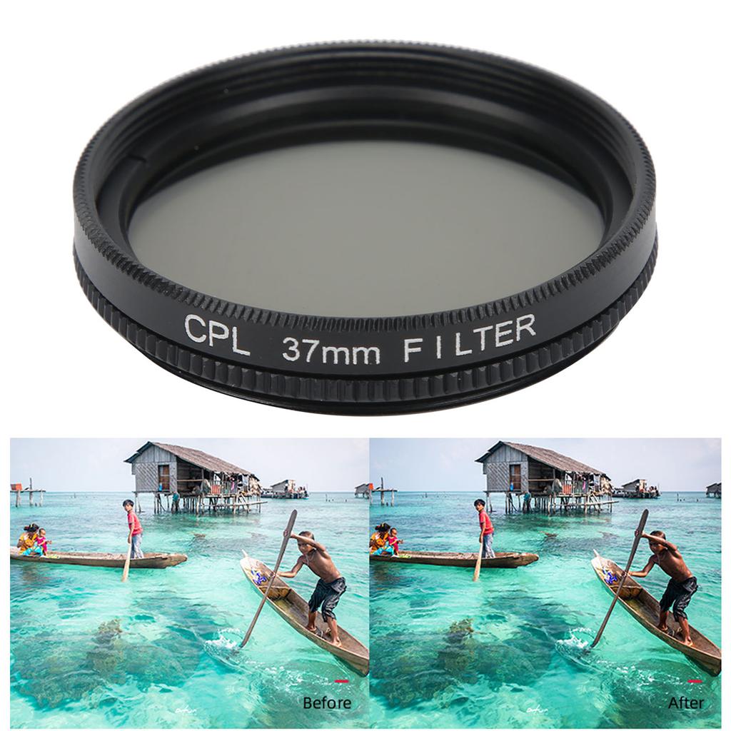 Junestar 37mm CPL Lens Filter Polarizing Lens for Canon  Nikon  Sony Olympus Fuji Lens