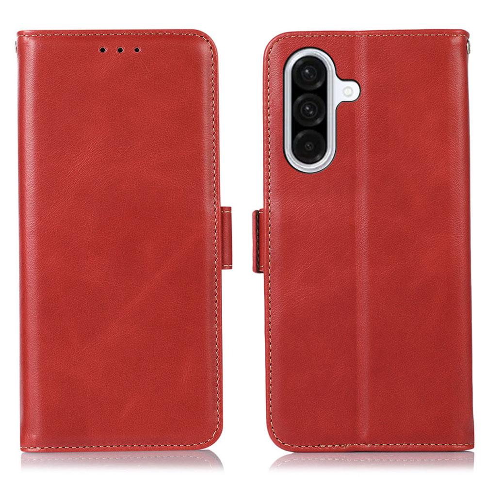 For Samsung Galaxy A17 Case RFID Blocking Genuine Cow Leather Wallet Phone Cover