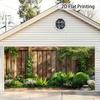 2D Cottage Garden Climbing Vine Lawn Floral Privacy Screen Banner