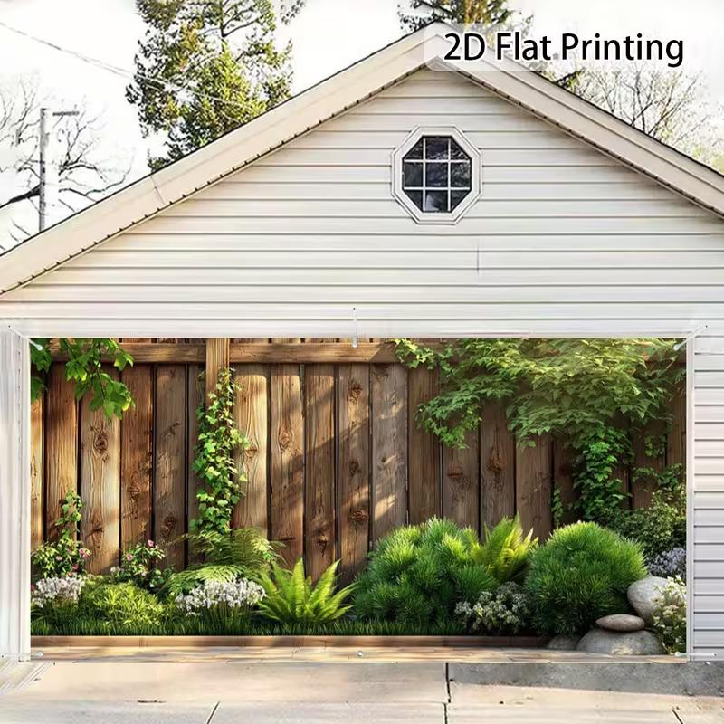 2D Cottage Garden Climbing Vine Lawn Floral Privacy Screen Banner