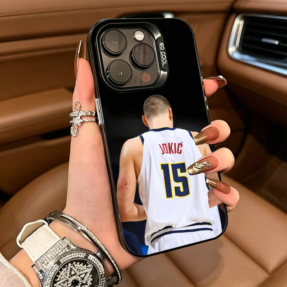 N-Nikola- Jokic 15 MVP For iPhone 17 16 15 14 13 12 11 Pro Max XS 17 Air Silicone Colored Silver Bumper Cover