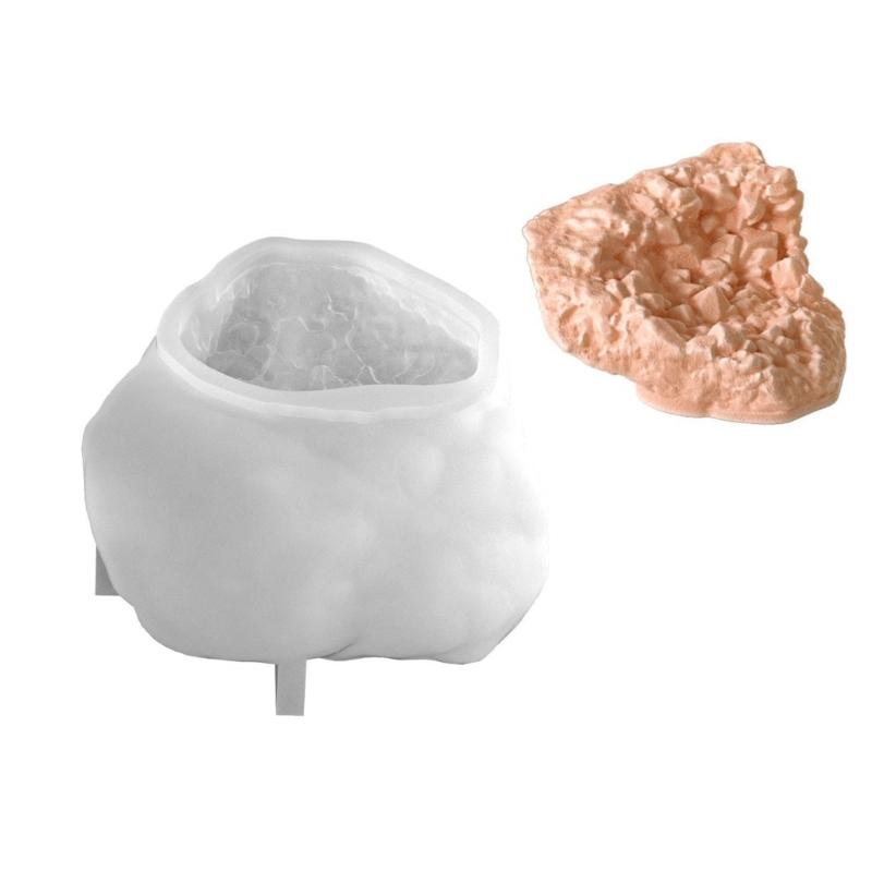 Stone Texture Silicone Candle Molds Rock Stone Shape Silicone  Molds for Epoxy Resin Candle Soap Chocolate Fondant Molds