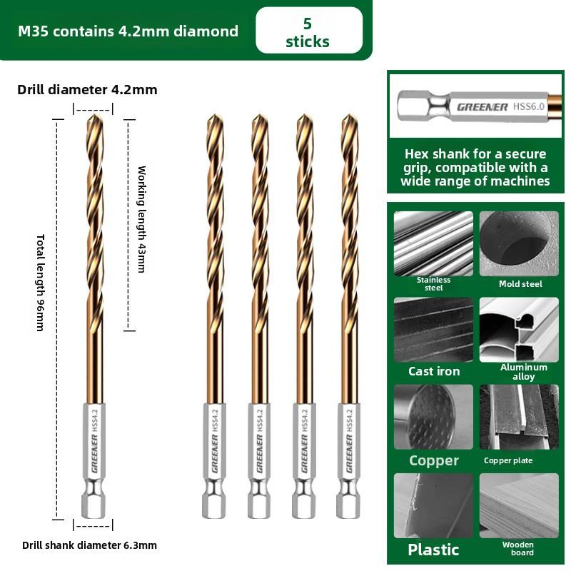 1-13mm Cobalt HSS Twist Drill Bit Straight Shank Hex Carbide Tip for Metal Stainless Steel Iron 304 Drilling
