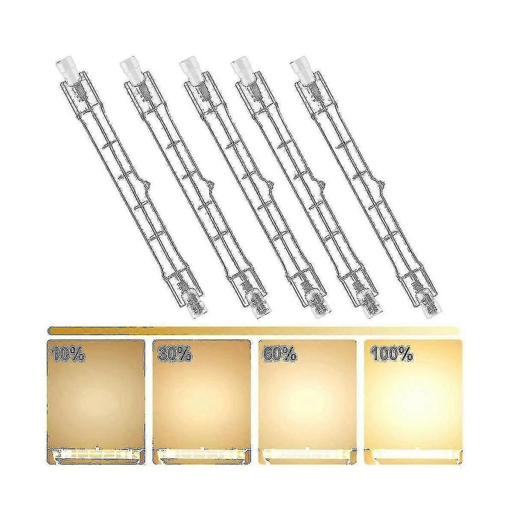 5 ks R7s 118mm 300W 230V, R7s Halogenová lineární žárovka, Stmívatelná halogenová lampa Pro stavební práce -bp