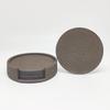Round Double-Sided Leather Tea Coaster with Heat Insulation