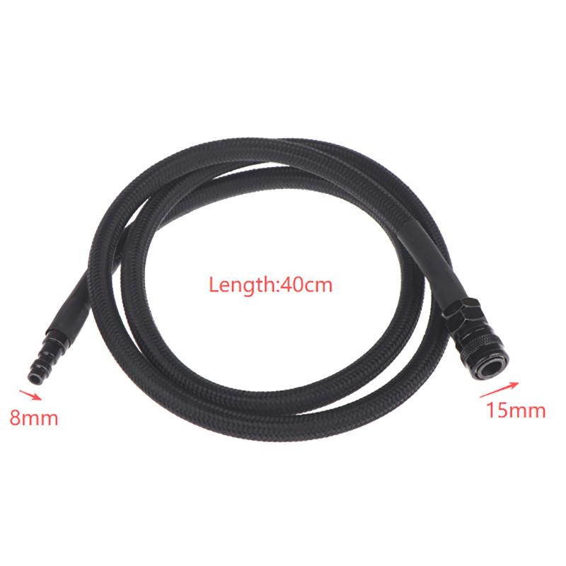 Nylon Braided Inflatable Hose Co2 Gas Passage Air Hose Line 40" Long With Quick Connector 200Psi