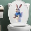 Self-adhesive Cute Rabbit Toilet Stickers for Bathroom Home Decor