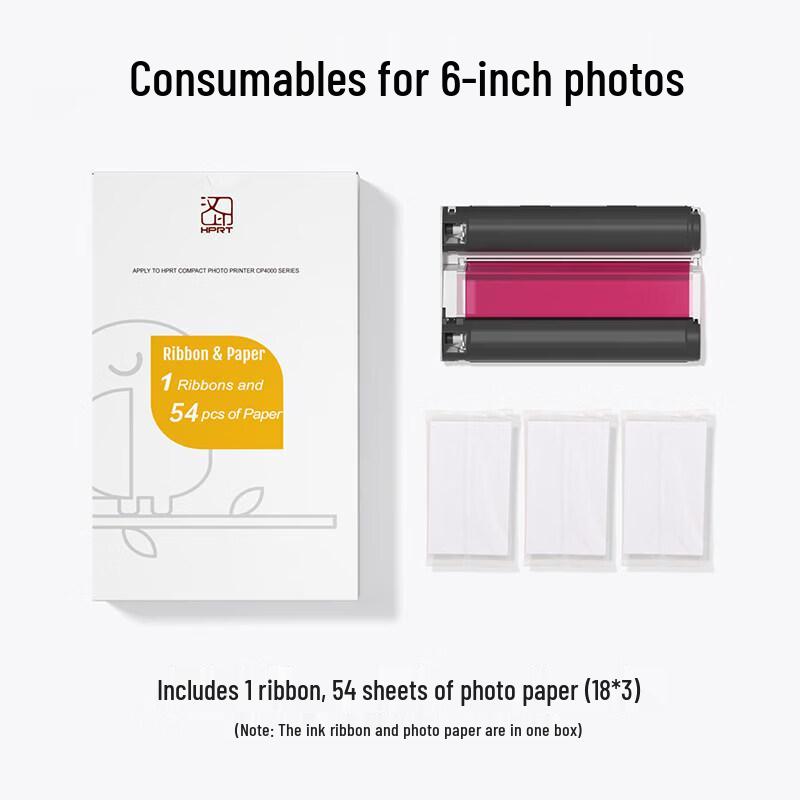 HPRT CP4000L Dye-Sublimation Ribbon & 6-inch Photo Paper Set