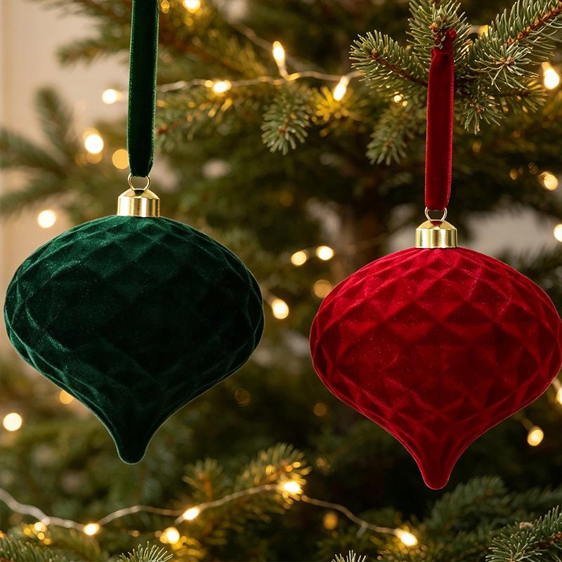 Large Irregular Flocked Christmas Ball Ornament for Indoor and Outdoor Decoration