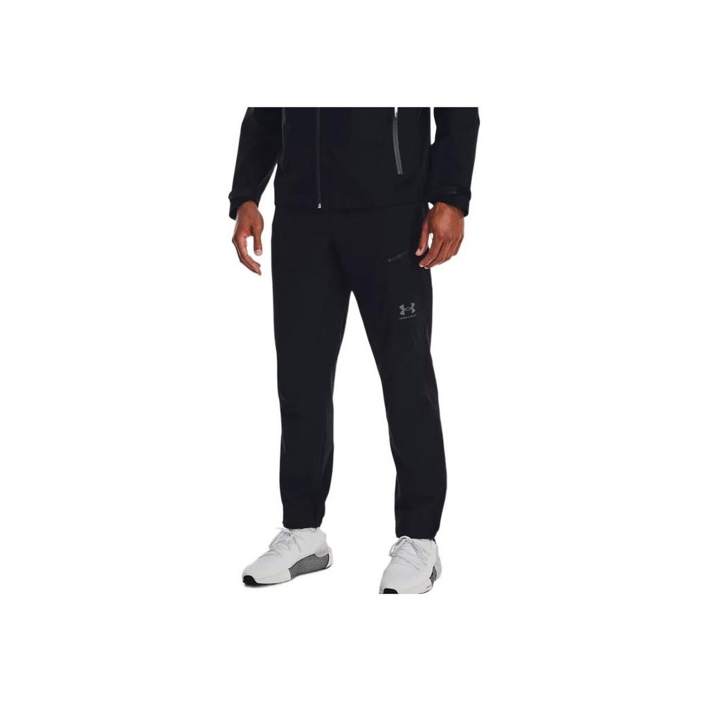 Under Armour Solid Color High-Waist Tapered Joggers Men Bottoms Black 1375646-001