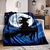 1pc Moon Witch Print Blanket   Lightweight Flannel Throw Blanket For Sofa, Bed, Living Room, Office, Outdoor Travel, Camping