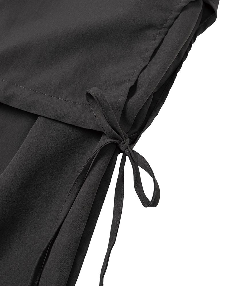MOAA Wrap Skirt Bootcut Trousers (Charcoal)