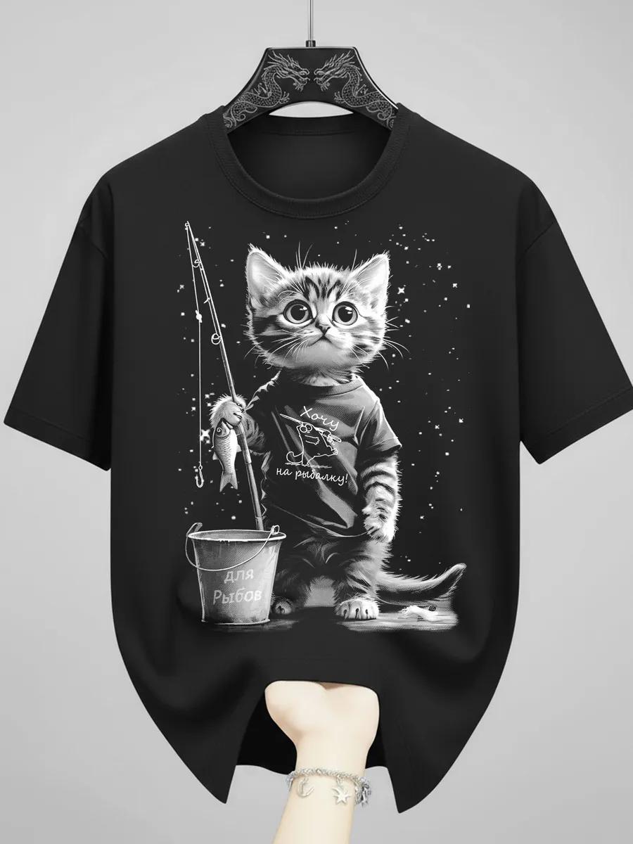 

Черная хлопковая футболка в стиле Хань 3XL