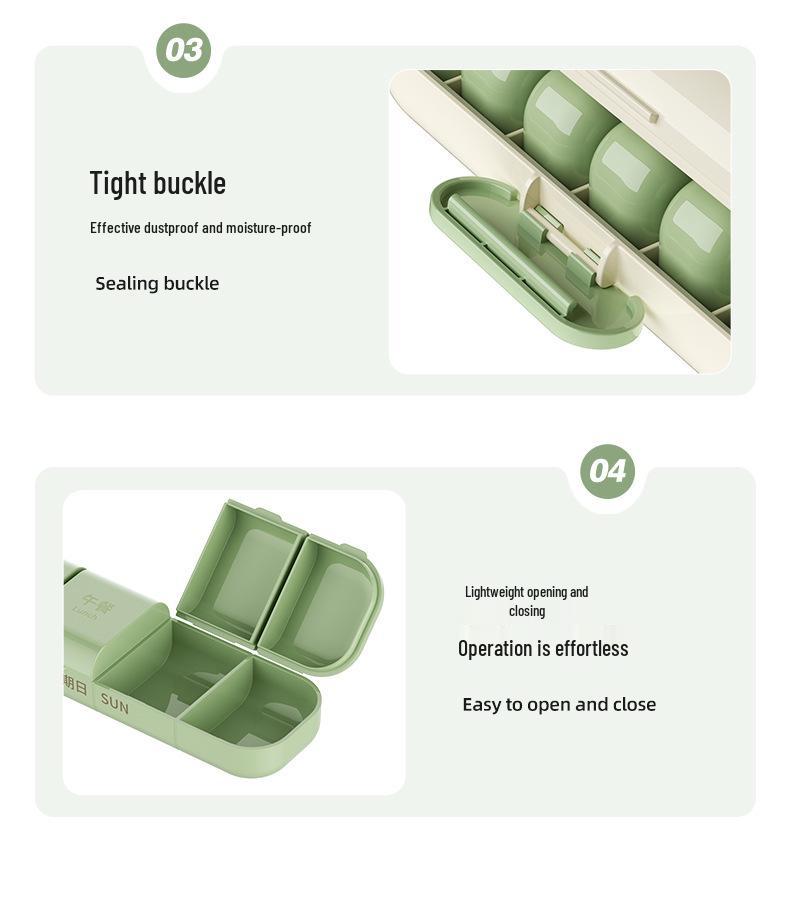 Portable 7-Day Pill Organizer with 3 Daily Compartments - Large Capacity, Travel-Friendly Pre-Filled Pill Storage Box