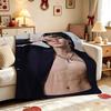 Moody Portrait Idol Pattern Blanket Machine Washable Fleece Blanket For Living Room Sofa Bedroom Bed Lightweight Home Decor Great Holiday Gift