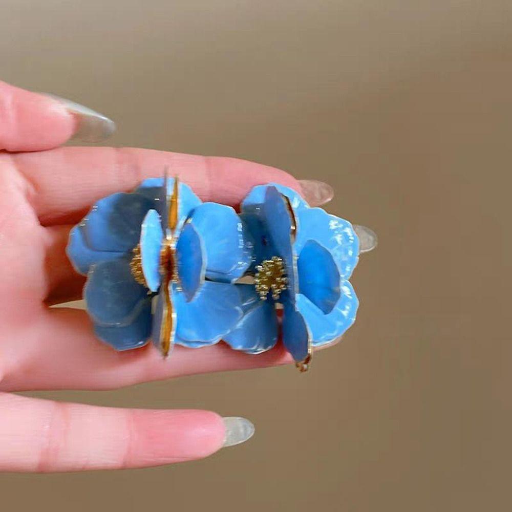 Exaggerated Red Flower Earrings Vintage Statement Earrings Party Holiday Jewelry  for Women & Girls