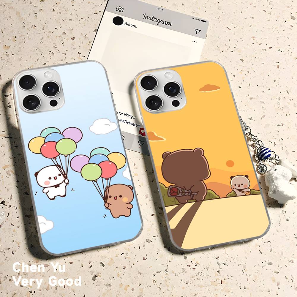 Cute Bubu Dudu Cartoon For IPhone 17 16 15 14 13 12 11 Plus Pro Max Satin Colorful Glossy Surface Phone Case