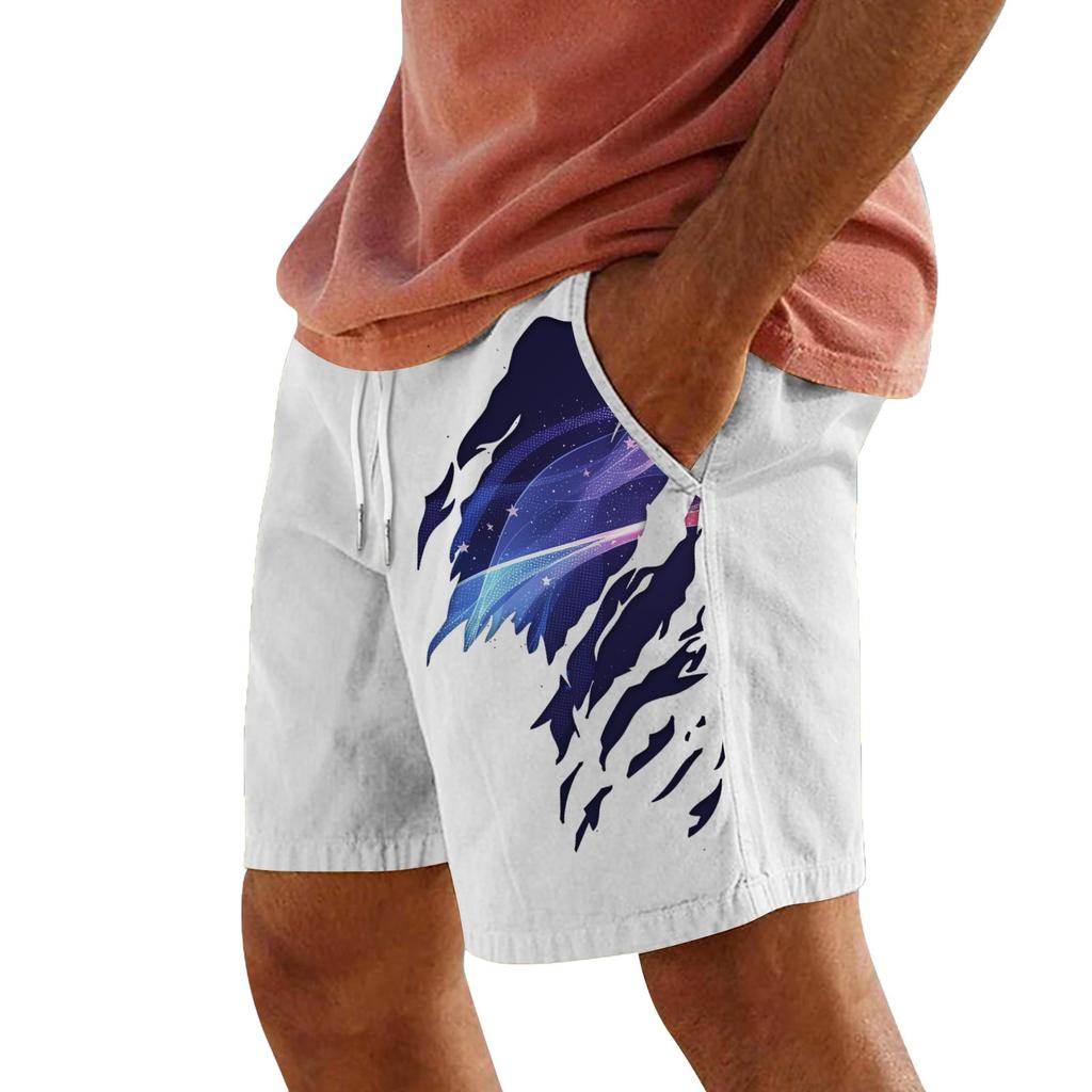 Męskie letnie, duże, swobodne, luźne spodnie sportowe, szorty plażowe