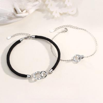 Couple Bracelets Interlocking Woven Bracelets Niche Boys Long-distance Love Jewelry Simple Valentine's Day Gift